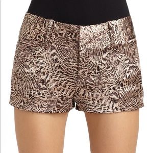 NEW! Alice + Olivia Brown Satin Leopard Shorts - 0